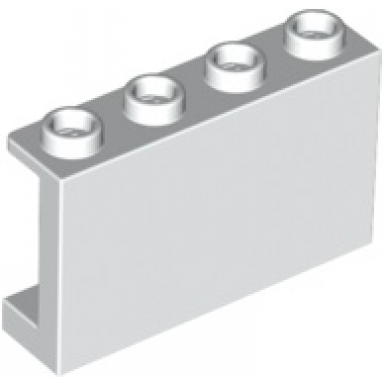 white panel 1 x 4 x 2 with side supports - hollow studs