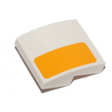 white slope curved 2 x 2 x 2 3 with bright light orange stripe pattern model left side sticker - set 75053