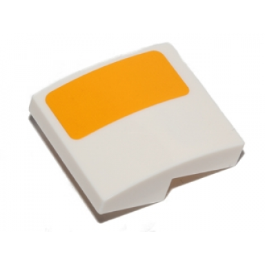 white slope curved 2 x 2 x 2 3 with bright light orange stripe pattern model right side sticker - set 75053