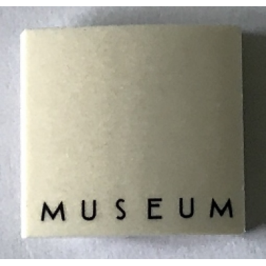white slope curved 2 x 2 x 2 3 with museum pattern