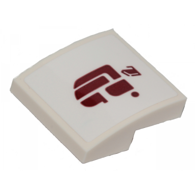 white slope curved 2 x 2 x 2 3 with dark red alien symbol sw ubrikkian 9000 insignia pattern sticker - sets 75205 75290