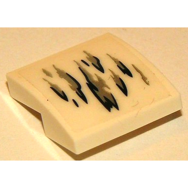 white slope curved 2 x 2 x 2 3 with large silver and black dirt pattern model left side sticker - set 76083