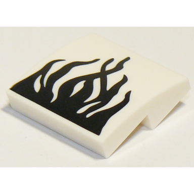 white slope curved 2 x 2 x 2 3 with black tendrils pattern