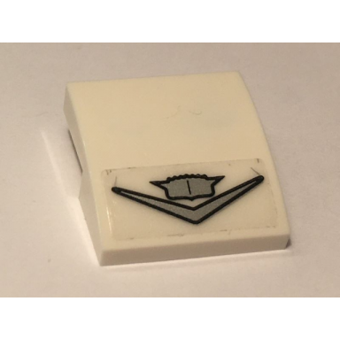 white slope curved 2 x 2 x 2 3 with cadillac logo pattern sticker - set 10274