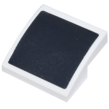 white slope curved 2 x 2 x 2 3 with mirror pattern sticker - set 43224