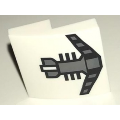 white slope curved 2 x 2 x 2 3 with dark bluish gray tube angled top and black stripes pattern brickheadz commander cody breathing mask