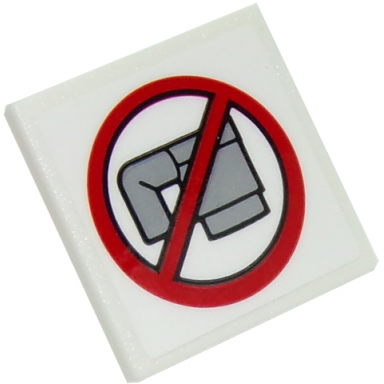 white road sign 2 x 2 square with open o clip with no cups pattern sticker - set 10261