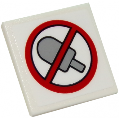 white road sign 2 x 2 square with open o clip with no popsicles pattern sticker - set 10261