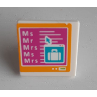 white road sign 2 x 2 square with open o clip with computer screen m s m r m r s luggage and mouse pointer pattern sticker - set 41109