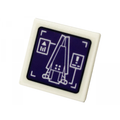 white road sign 2 x 2 square with open o clip with monitor with wakanda tower pattern sticker - set 76103