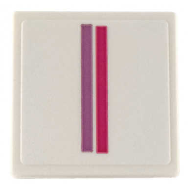 white road sign 2 x 2 square with open o clip with medium lavender and magenta letter i 2 stripes pattern sticker - set 41732