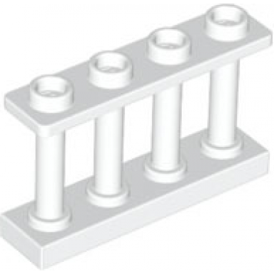 white fence 1 x 4 x 2 spindled with 4 studs