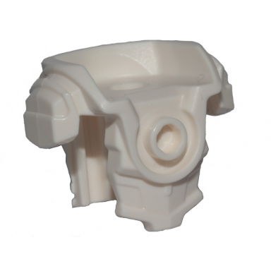 white minifigure armor breastplate with shoulder pads and front stud
