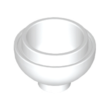 white brick round 2 x 2 dome bottom