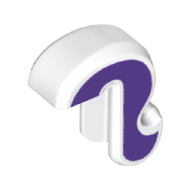 white cat tail with dark purple sides pattern
