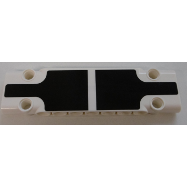 white technic panel plate 3 x 11 x 1 with black panel sections pattern sticker - set 42100