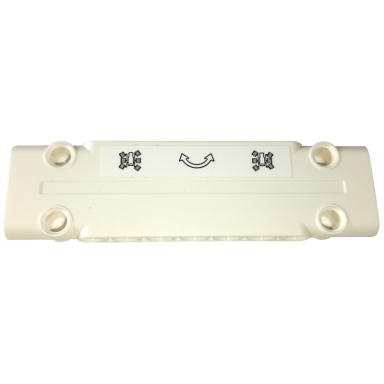 white technic panel plate 3 x 11 x 1 with black mars rover symbols and curved double arrow pattern sticker - set 42158