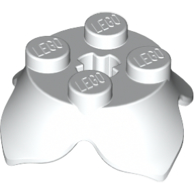 white plant leaves 2 x 2 with 4 petals and axle hole