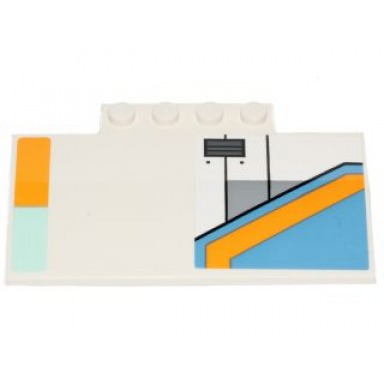 white slope curved 5 x 8 x 2 3 with 4 studs with sw the phantom pattern model left side stickers - set 75170