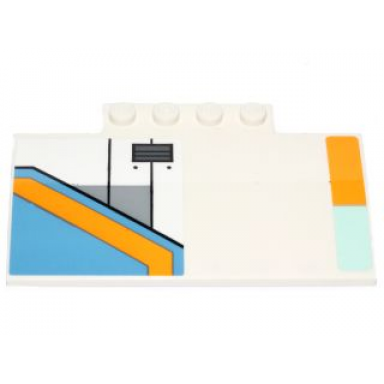 white slope curved 5 x 8 x 2 3 with 4 studs with sw the phantom pattern model right side stickers - set 75170