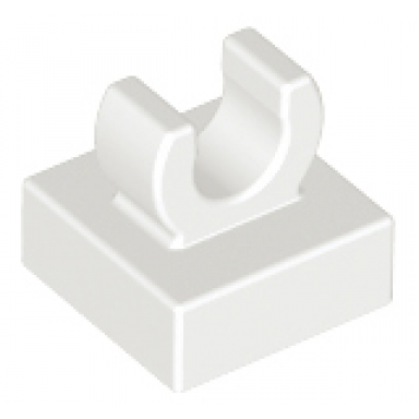 white tile modified 1 x 1 with open o clip