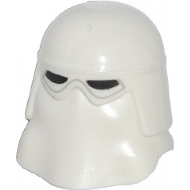 white minifigure headgear helmet sw snowtrooper with black eye holes pattern