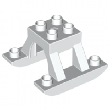 white duplo airplane landing gear with pontoons small raised