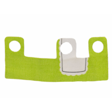 white minifigure skirt cloth length 10mm with apron on lime background pattern