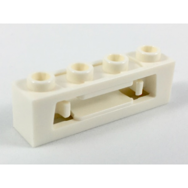 white projectile launcher 1 x 4 with inside clips disk shooter