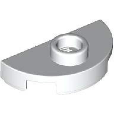 white plate round 1 x 2 half with 1 stud jumper