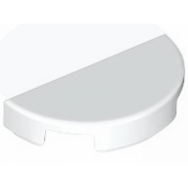 white tile round 1 x 2 half