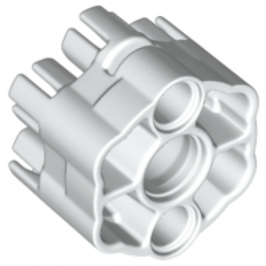 white projectile launcher part rapid shooter six barrel - angled barrels