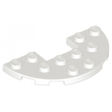 white plate round half 3 x 6 with 1 x 2 cutout