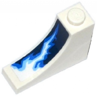 white arch 1 x 3 x 2 inverted with lightning pattern model left side sticker - set 70602