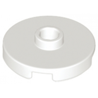 white tile round 2 x 2 with open stud