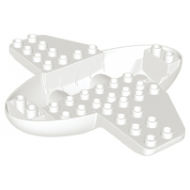 white duplo airplane midsize fuselage base with wings