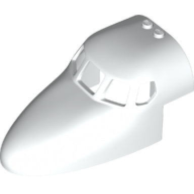 white aircraft fuselage forward top curved 6 x 10 x 4 with 5 window panes