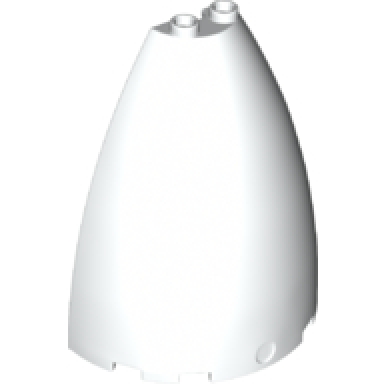white cone half 6 x 3 x 6 elliptic paraboloid