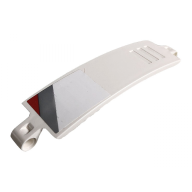 white technic panel curved 3 x 13 with red and gray stripes pattern model left side sticker - set 42096