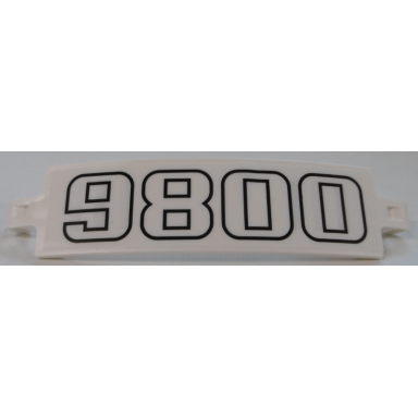 white technic panel curved 3 x 13 with black 9800 pattern sticker - set 42100