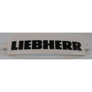 white technic panel curved 3 x 13 with black liebherr pattern sticker - set 42100