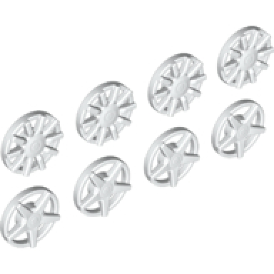 white wheel cover 5 spoke and 10 spoke for wheel 18976 8 in bag - 4 of each multipack