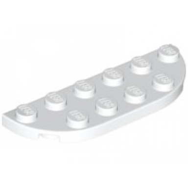 white plate round corner 2 x 6 double