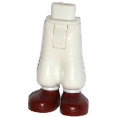 white mini doll hips and trousers baggy with dark red shoes pattern - thick hinge