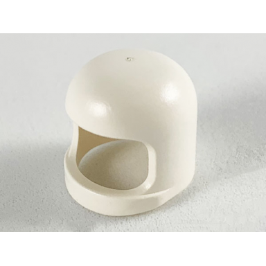 white minifigure headgear helmet space town with thick chin strap - without visor dimples