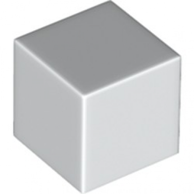 white minifigure head modified cube plain