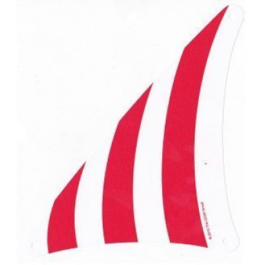 cloth sail triangular 18 x 20 with red stripes pattern