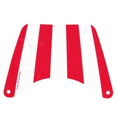 white cloth sail 19 x 13 top with red stripes pattern