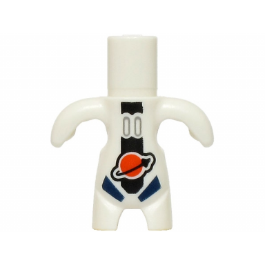 white body dreamzzz creature dreamling with black and dark blue spacesuit with reddish orange classic space logo pattern