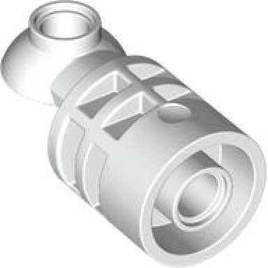 white technic rotation joint cylinder with pin hole and rotation joint ball half